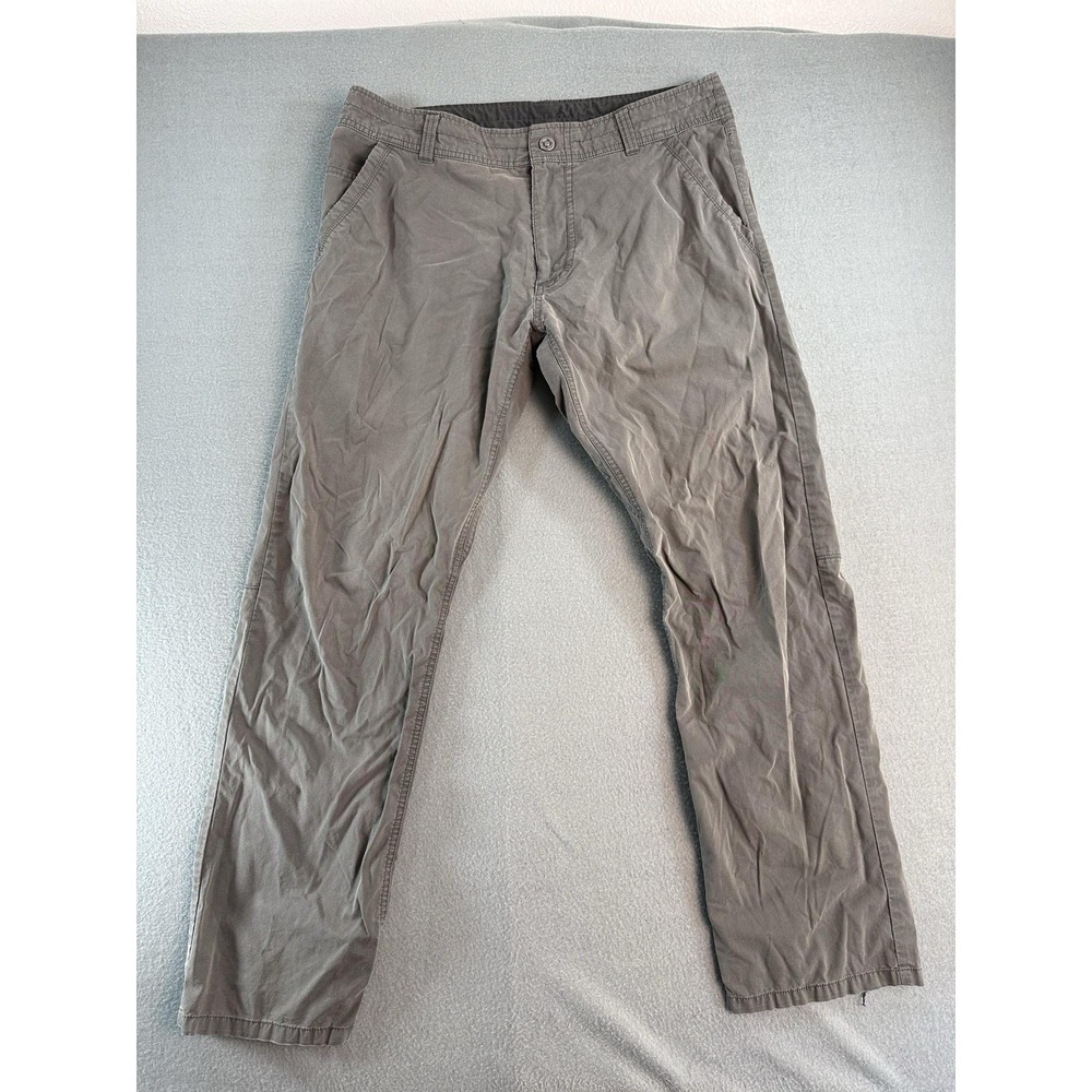 Kuhl SLAX Pants Mens 36x32 Gray Regular Fit Canvas Chino Travel Casual 509